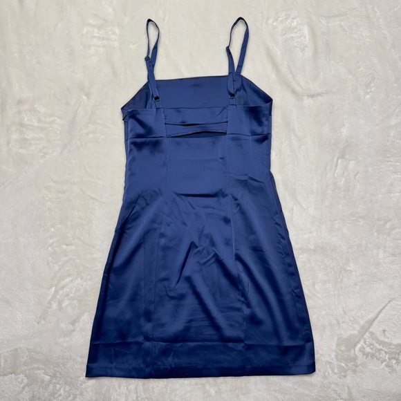 Urban Outfitters - Navy Silk Mini Dress - Picture 2 of 4